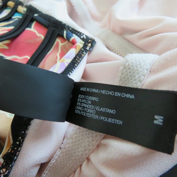 HURLEY Hawaiian Floral UPF 50+ Stretch Midweight One Piece Swimsuit - Size M - Picture 15 of 15